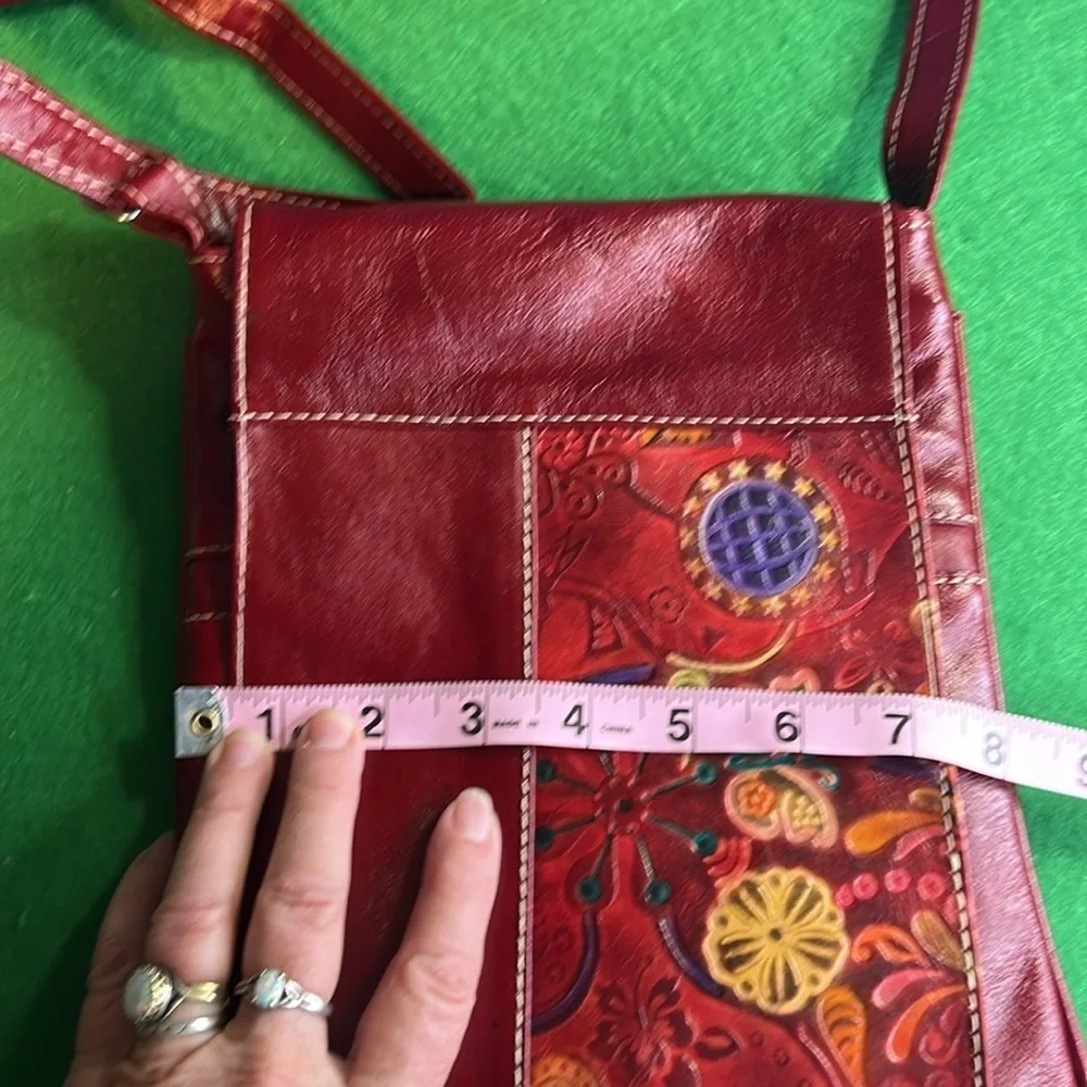 G&P CREACIONES RED FLORAL  CROSSBODY BAG & LAVISHY RED EMBROIDERED WALLET